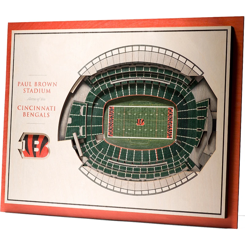 Cincinnati Bengals 17'' x 13'' 5-Layer StadiumViews 3D Wall Art