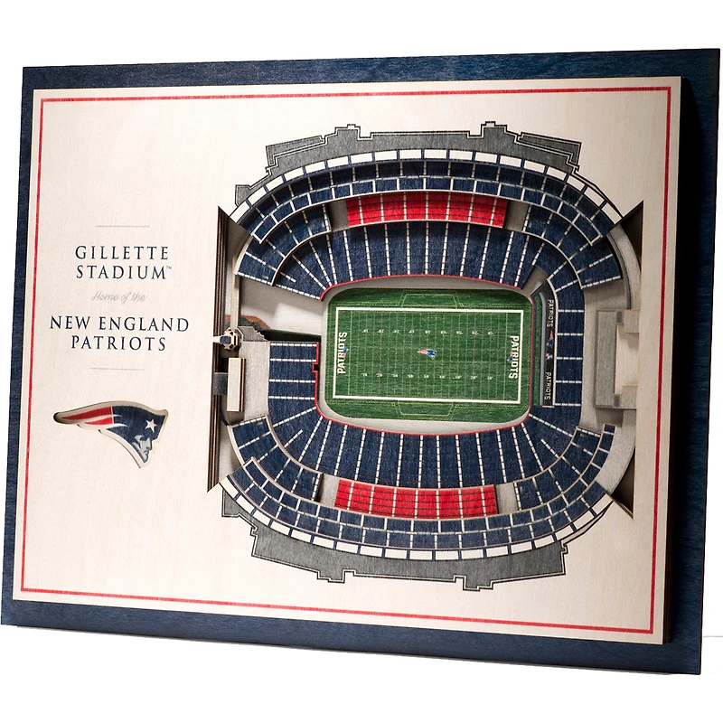 New England Patriots 17'' x 13'' 5-Layer StadiumViews 3D Wall Art