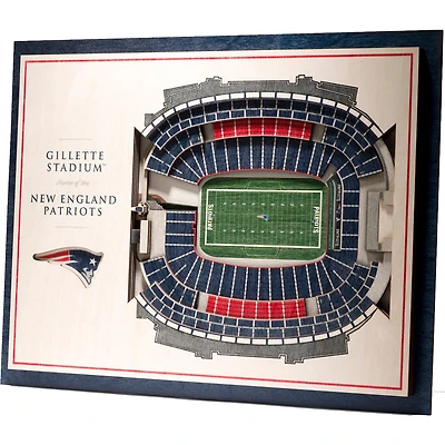 New England Patriots 17'' x 13'' 5-Layer StadiumViews 3D Wall Art