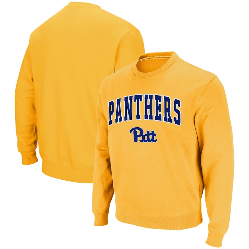 Men's Colosseum Gold Pitt Panthers Arch & Logo Sweatshirt