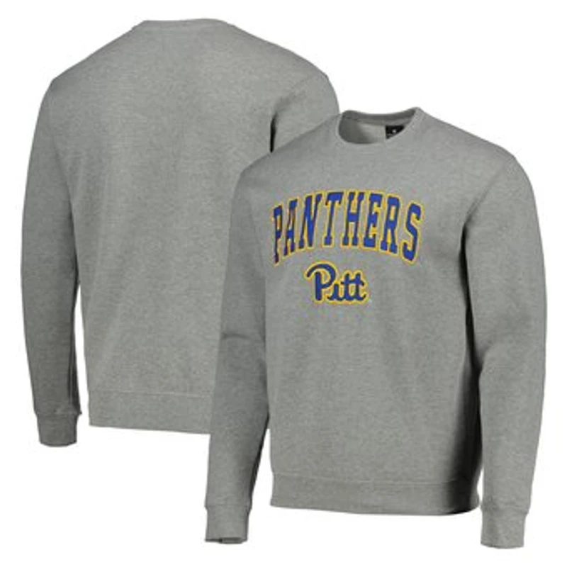 Men's Colosseum Heathered Gray Pitt Panthers Arch & Logo Sweatshirt