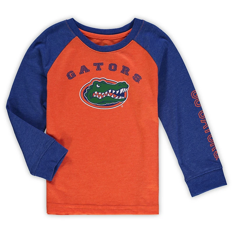 Toddler Colosseum Heathered Orange Florida Gators Long Sleeve Raglan T-Shirt