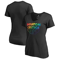 Women's Boston Celtics Team Pride Wordmark V-Neck T-Shirt