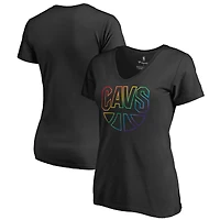 Women's Black Cleveland Cavaliers Team Pride Wordmark V-Neck T-Shirt