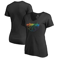 Women's Black Washington Wizards Team Pride Wordmark V-Neck T-Shirt