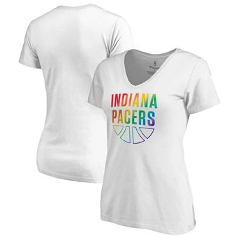 Women's White Indiana Pacers Team Pride Wordmark V-Neck T-Shirt