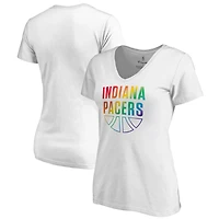 Women's White Indiana Pacers Team Pride Wordmark V-Neck T-Shirt