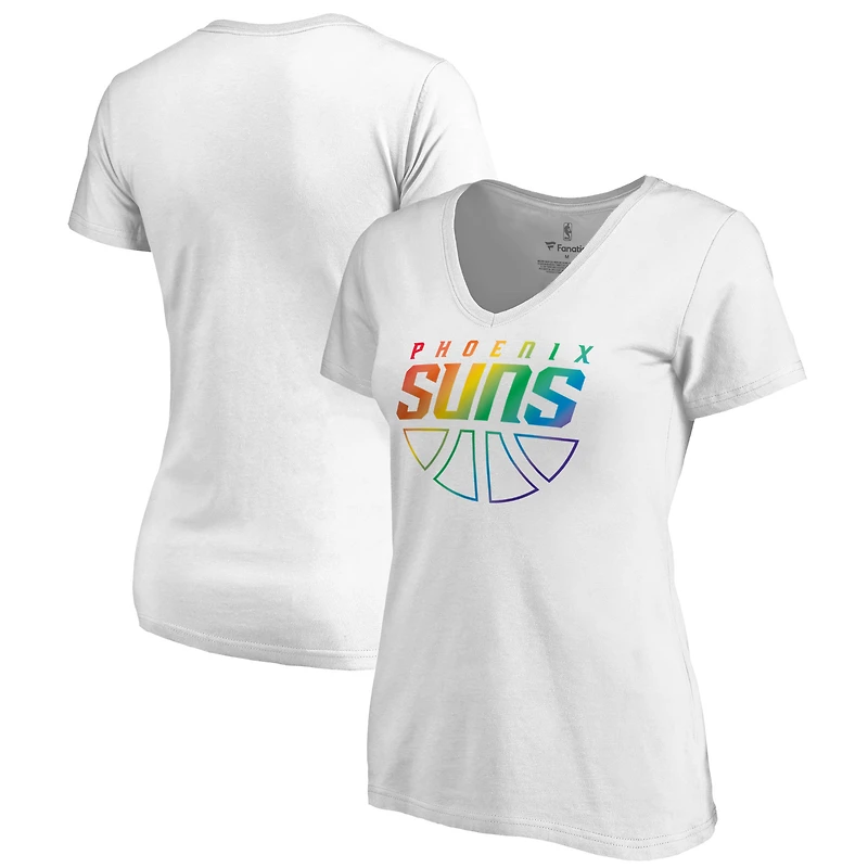 Women's White Phoenix Suns Team Pride Wordmark V-Neck T-Shirt