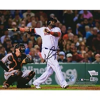 David Ortiz Boston Red Sox Autographed 8" x 10" Hit vs. Baltimore Orioles Photograph