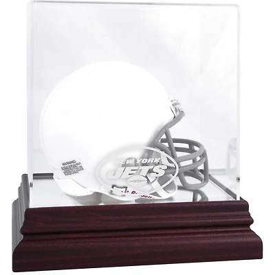 New York Jets Mahogany Logo Mini Helmet Display Case