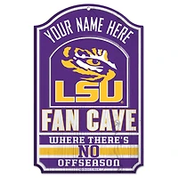 WinCraft LSU Tigers Personalized 11'' x 17'' Fan Cave Wood Sign