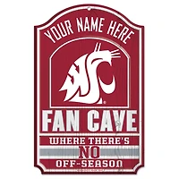 WinCraft Washington State Cougars Personalized 11'' x 17'' Fan Cave Wood Sign