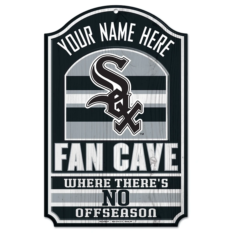 WinCraft Chicago White Sox Personalized 11'' x 17'' Fan Cave Wood Sign