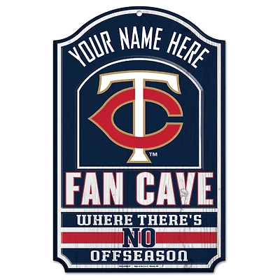 WinCraft Minnesota Twins Personalized 11'' x 17'' Fan Cave Wood Sign