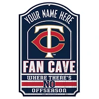 WinCraft Minnesota Twins Personalized 11'' x 17'' Fan Cave Wood Sign