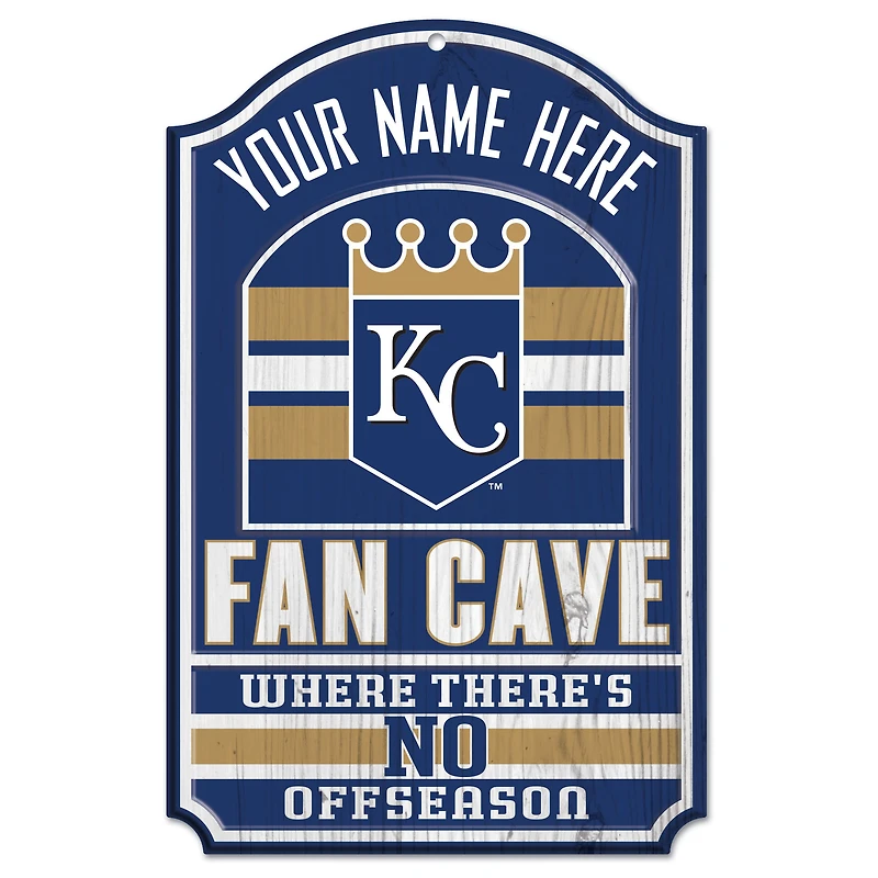 WinCraft Kansas City Royals Personalized 11'' x 17'' Fan Cave Wood Sign