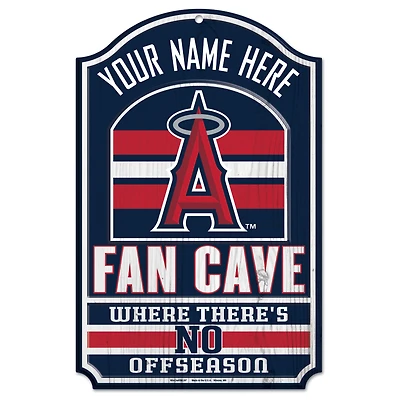 WinCraft Los Angeles Angels Personalized 11'' x 17'' Fan Cave Wood Sign