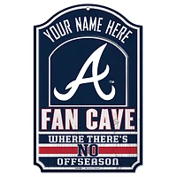 WinCraft Atlanta Braves Personalized 11'' x 17'' Fan Cave Wood Sign
