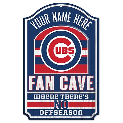WinCraft Chicago Cubs Personalized 11'' x 17'' Fan Cave Wood Sign