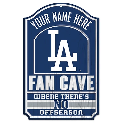 WinCraft Los Angeles Dodgers Personalized 11'' x 17'' Fan Cave Wood Sign