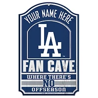 WinCraft Los Angeles Dodgers Personalized 11'' x 17'' Fan Cave Wood Sign