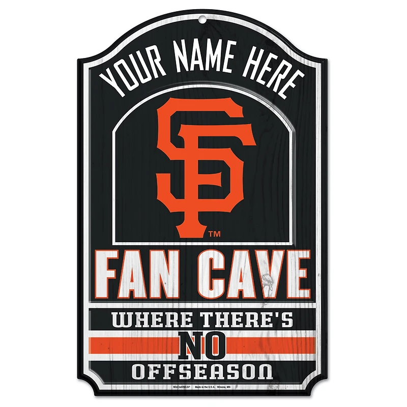 WinCraft San Francisco Giants Personalized 11'' x 17'' Fan Cave Wood Sign