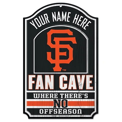 WinCraft San Francisco Giants Personalized 11'' x 17'' Fan Cave Wood Sign