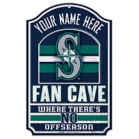 WinCraft Seattle Mariners Personalized 11'' x 17'' Fan Cave Wood Sign