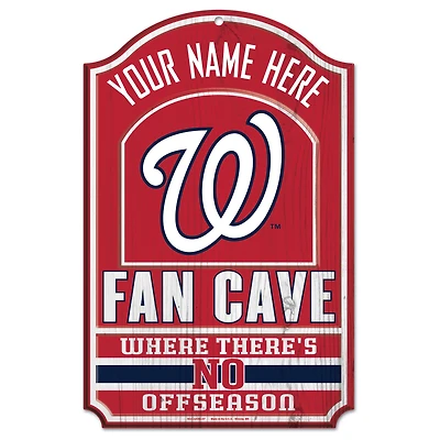 WinCraft Washington Nationals Personalized 11'' x 17'' Fan Cave Wood Sign