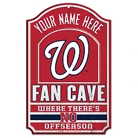 WinCraft Washington Nationals Personalized 11'' x 17'' Fan Cave Wood Sign