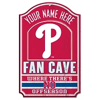 WinCraft Philadelphia Phillies Personalized 11'' x 17'' Fan Cave Wood Sign