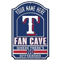 WinCraft Texas Rangers Personalized 11'' x 17'' Fan Cave Wood Sign