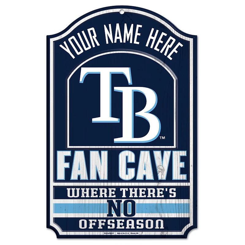 WinCraft Tampa Bay Rays Personalized 11'' x 17'' Fan Cave Wood Sign