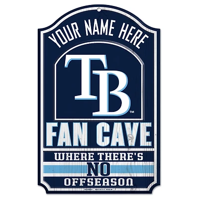 WinCraft Tampa Bay Rays Personalized 11'' x 17'' Fan Cave Wood Sign