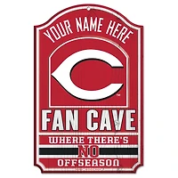 WinCraft Cincinnati Reds Personalized 11'' x 17'' Fan Cave Wood Sign