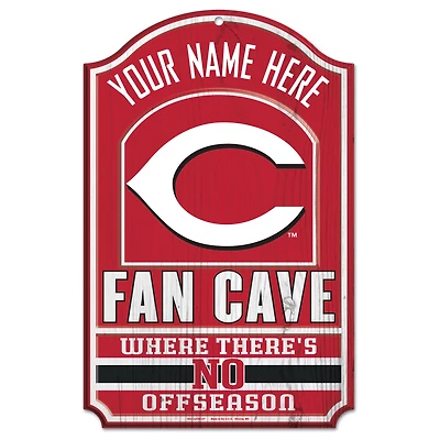 WinCraft Cincinnati Reds Personalized 11'' x 17'' Fan Cave Wood Sign
