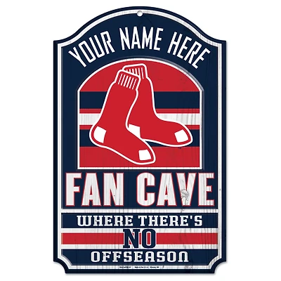 WinCraft Boston Red Sox Personalized 11'' x 17'' Fan Cave Wood Sign
