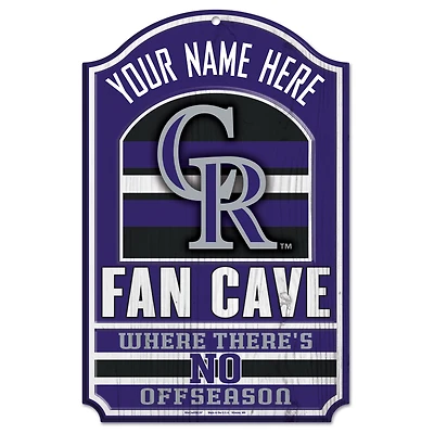 WinCraft Colorado Rockies Personalized 11'' x 17'' Fan Cave Wood Sign