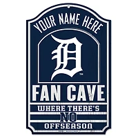 WinCraft Detroit Tigers Personalized 11'' x 17'' Fan Cave Wood Sign