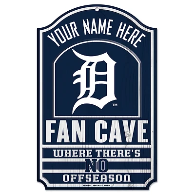 WinCraft Detroit Tigers Personalized 11'' x 17'' Fan Cave Wood Sign