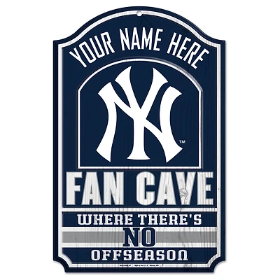 WinCraft New York Yankees Personalized 11'' x 17'' Fan Cave Wood Sign