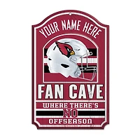 WinCraft Arizona Cardinals Personalized 11'' x 17'' Fan Cave Wood Sign