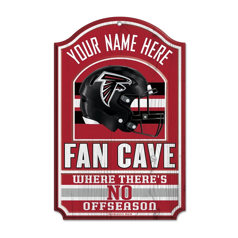WinCraft Atlanta Falcons Personalized 11'' x 17'' Fan Cave Wood Sign