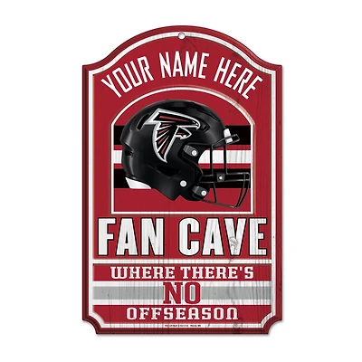 WinCraft Atlanta Falcons Personalized 11'' x 17'' Fan Cave Wood Sign