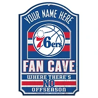 WinCraft Philadelphia 76ers Personalized 11'' x 17'' Fan Cave Wood Sign