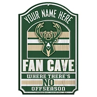 WinCraft Milwaukee Bucks Personalized 11'' x 17'' Fan Cave Wood Sign
