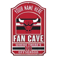 WinCraft Chicago Bulls Personalized 11'' x 17'' Fan Cave Wood Sign