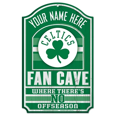 WinCraft Boston Celtics Personalized 11'' x 17'' Fan Cave Wood Sign