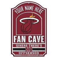 WinCraft Miami Heat Personalized 11'' x 17'' Fan Cave Wood Sign