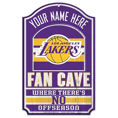 WinCraft Los Angeles Lakers Personalized 11'' x 17'' Fan Cave Wood Sign